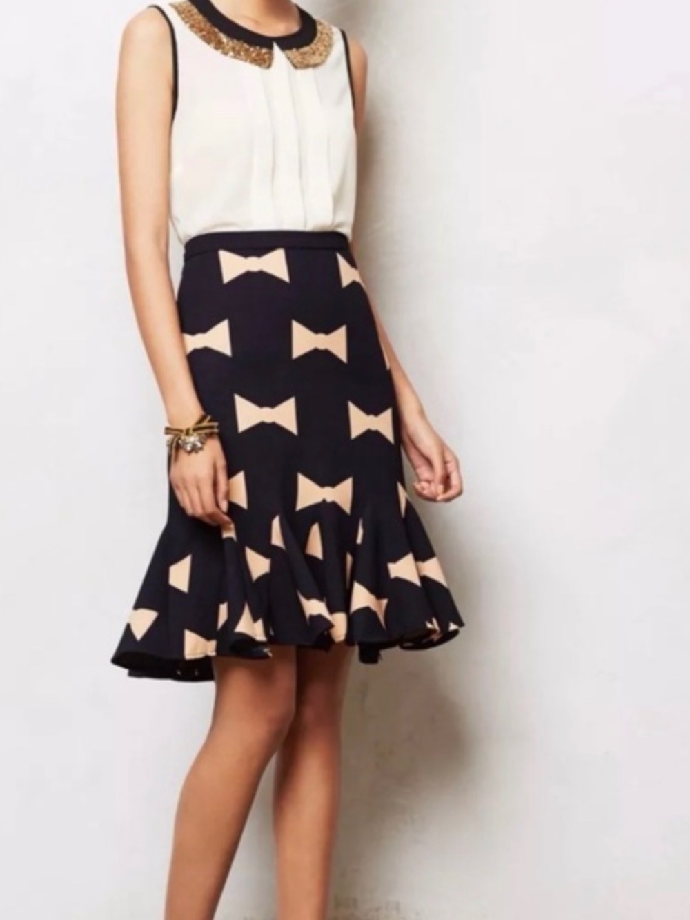 NWT Vintage Y2K Anthropologie $128 Eva Franco bow skirt new! Size 10